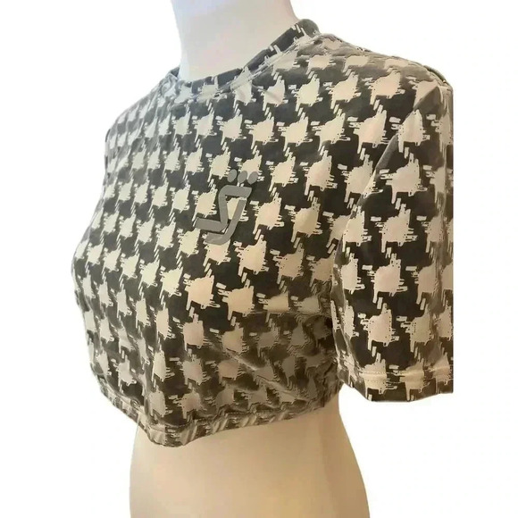 shane justin crop top velvet houndstooth size xl - Picture 4 of 8